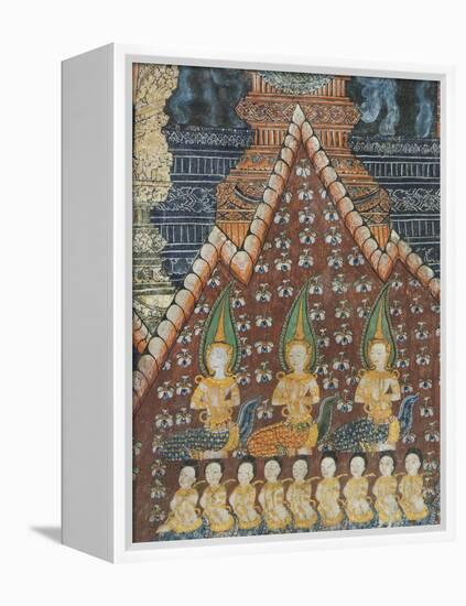 Interior Murals, Wat Pak Huak, Luang Prabang, Laos, Indochina, Southeast Asia, Asia-Richard Maschmeyer-Framed Premier Image Canvas