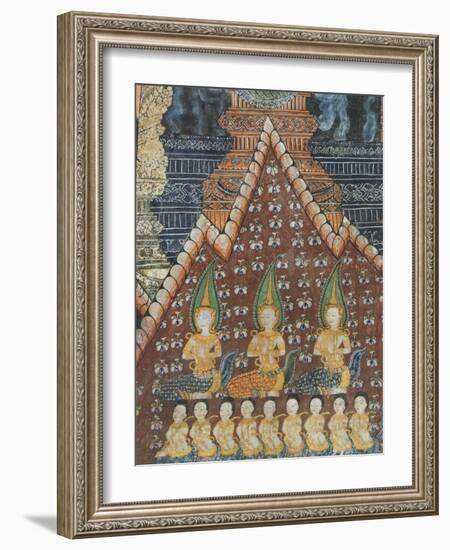 Interior Murals, Wat Pak Huak, Luang Prabang, Laos, Indochina, Southeast Asia, Asia-Richard Maschmeyer-Framed Photographic Print