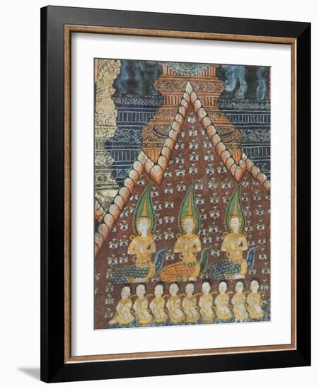 Interior Murals, Wat Pak Huak, Luang Prabang, Laos, Indochina, Southeast Asia, Asia-Richard Maschmeyer-Framed Photographic Print