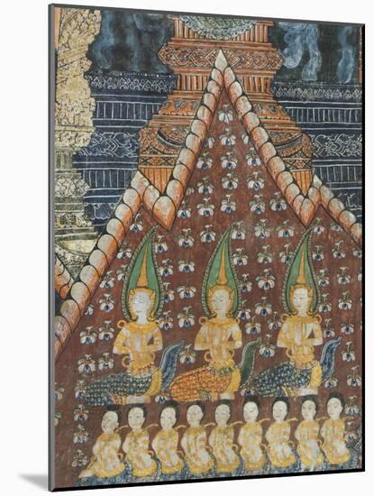 Interior Murals, Wat Pak Huak, Luang Prabang, Laos, Indochina, Southeast Asia, Asia-Richard Maschmeyer-Mounted Photographic Print