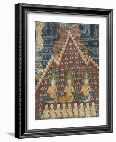 Interior Murals, Wat Pak Huak, Luang Prabang, Laos, Indochina, Southeast Asia, Asia-Richard Maschmeyer-Framed Photographic Print