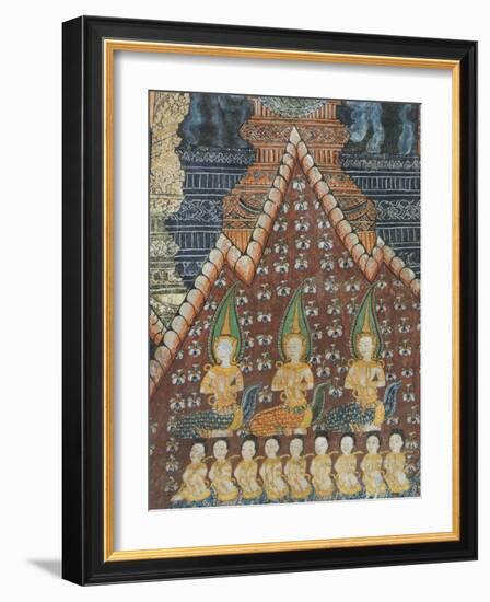 Interior Murals, Wat Pak Huak, Luang Prabang, Laos, Indochina, Southeast Asia, Asia-Richard Maschmeyer-Framed Photographic Print