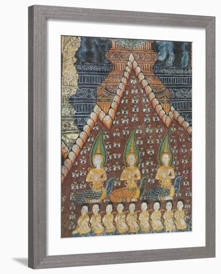 Interior Murals, Wat Pak Huak, Luang Prabang, Laos, Indochina, Southeast Asia, Asia-Richard Maschmeyer-Framed Photographic Print