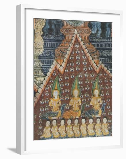 Interior Murals, Wat Pak Huak, Luang Prabang, Laos, Indochina, Southeast Asia, Asia-Richard Maschmeyer-Framed Photographic Print