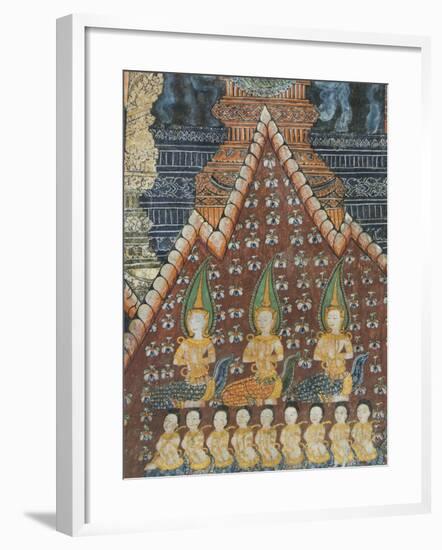 Interior Murals, Wat Pak Huak, Luang Prabang, Laos, Indochina, Southeast Asia, Asia-Richard Maschmeyer-Framed Photographic Print