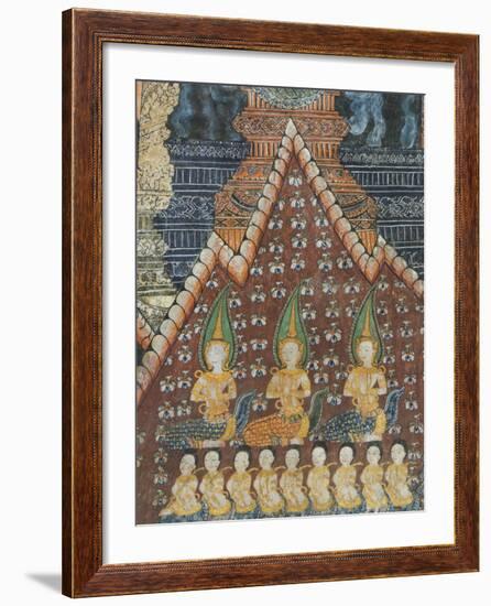 Interior Murals, Wat Pak Huak, Luang Prabang, Laos, Indochina, Southeast Asia, Asia-Richard Maschmeyer-Framed Photographic Print