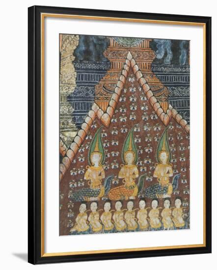 Interior Murals, Wat Pak Huak, Luang Prabang, Laos, Indochina, Southeast Asia, Asia-Richard Maschmeyer-Framed Photographic Print