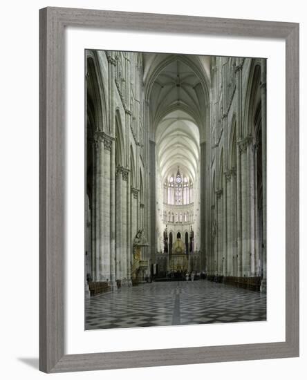 Interior, Notre Dame Cathedral, UNESCO World Heritage Site, Amiens, Picardy, France, Europe-Stuart Black-Framed Photographic Print