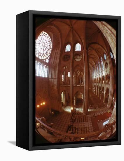 Interior, Notre Dame, Paris, France-Adam Woolfitt-Framed Premier Image Canvas