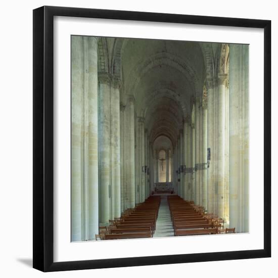 Interior of 12th Century Romanesque Church, Cunault in Anjou, Pays De La Loire, France-Tony Gervis-Framed Photographic Print