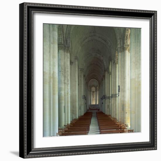 Interior of 12th Century Romanesque Church, Cunault in Anjou, Pays De La Loire, France-Tony Gervis-Framed Photographic Print