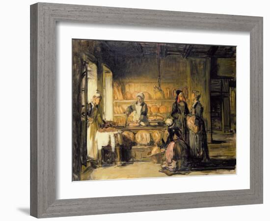 Interior of a Breton Boulangerie, C.1906-Joseph Bail-Framed Giclee Print