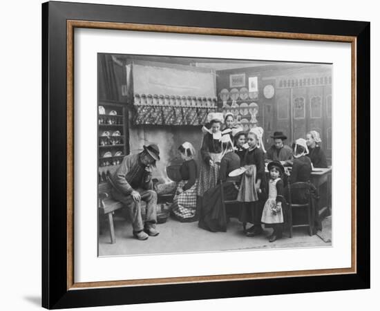Interior of a Breton Pancake Restaurant, Finistere, c.1900-French Photographer-Framed Photographic Print