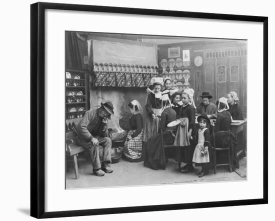 Interior of a Breton Pancake Restaurant, Finistere, c.1900-French Photographer-Framed Photographic Print