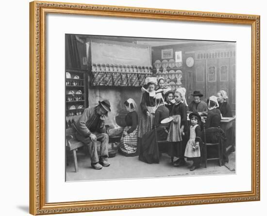 Interior of a Breton Pancake Restaurant, Finistere, c.1900-French Photographer-Framed Photographic Print