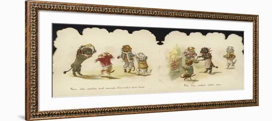 Interior of a Card Depicting Dogs in Circus Costumes-null-Framed Giclee Print
