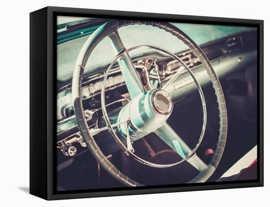 Interior of a Classic American Car-NejroN Photo-Framed Premier Image Canvas