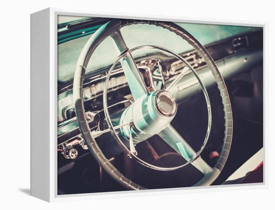 Interior of a Classic American Car-NejroN Photo-Framed Premier Image Canvas