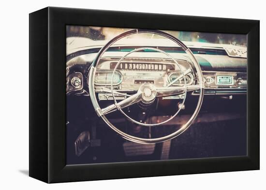 Interior of a Classic American Car-NejroN Photo-Framed Premier Image Canvas