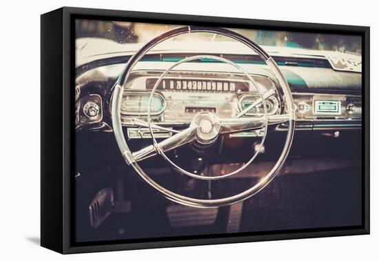 Interior of a Classic American Car-NejroN Photo-Framed Premier Image Canvas