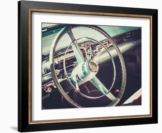 Interior of a Classic American Car-NejroN Photo-Framed Photographic Print