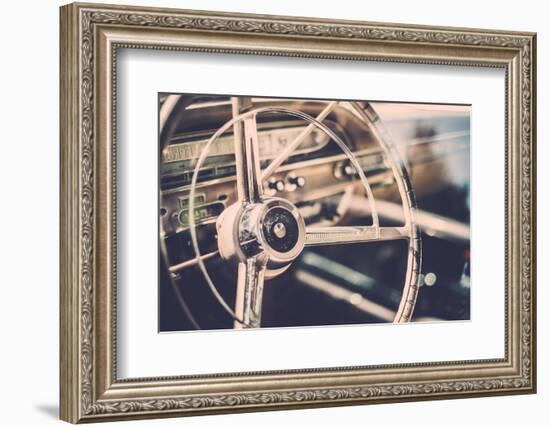 Interior of a Classic American Car-NejroN Photo-Framed Photographic Print