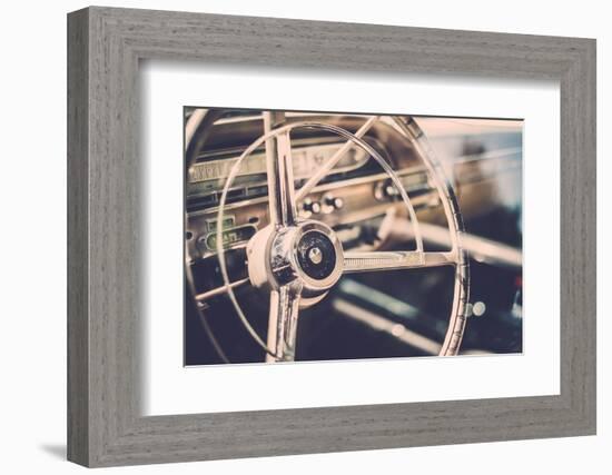 Interior of a Classic American Car-NejroN Photo-Framed Photographic Print