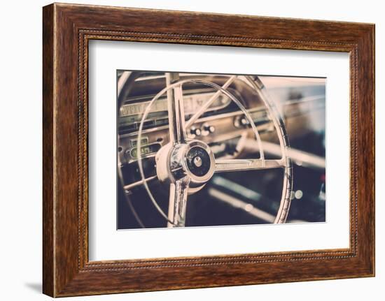 Interior of a Classic American Car-NejroN Photo-Framed Photographic Print