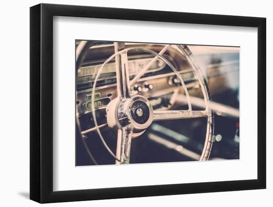 Interior of a Classic American Car-NejroN Photo-Framed Photographic Print