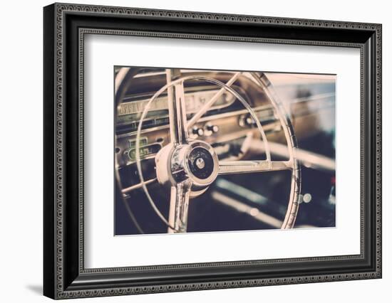 Interior of a Classic American Car-NejroN Photo-Framed Photographic Print