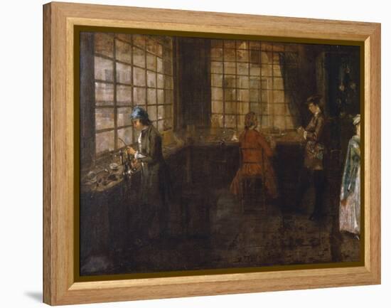 Interior of a Clockmaker's Shop (Detail)-Anonymous Anonymous-Framed Premier Image Canvas