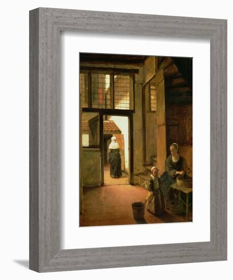 Interior of a Dutch House-Pieter de Hooch-Framed Giclee Print