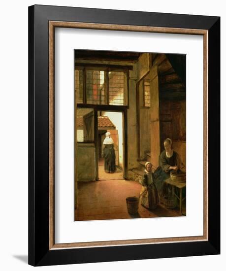 Interior of a Dutch House-Pieter de Hooch-Framed Giclee Print