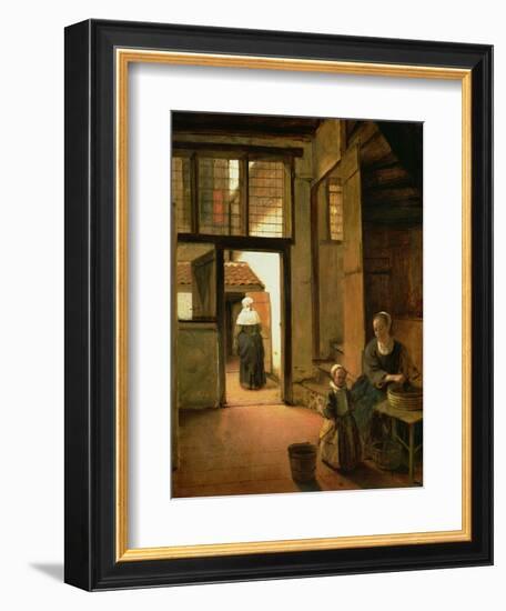 Interior of a Dutch House-Pieter de Hooch-Framed Giclee Print