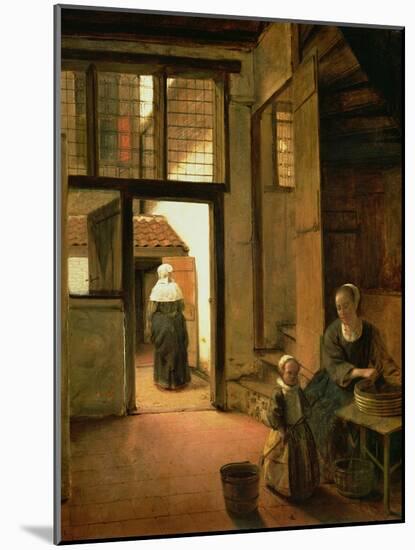 Interior of a Dutch House-Pieter de Hooch-Mounted Giclee Print