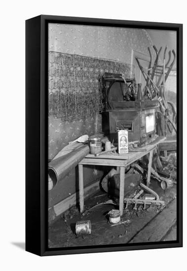 Interior of a farmhouse near Ridgeley, Tennessee, after the flood waters had subsided, 1937-Walker Evans-Framed Premier Image Canvas