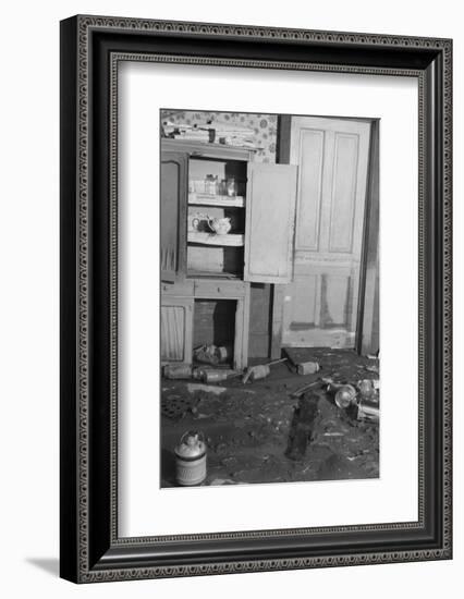 Interior of a farmhouse near Ridgeley, Tennessee, after the flood waters had subsided, 1937-Walker Evans-Framed Photographic Print