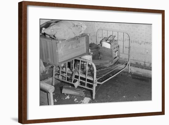 Interior of a farmhouse near Ridgeley, Tennessee, after the flood waters had subsided, 1937-Walker Evans-Framed Photographic Print