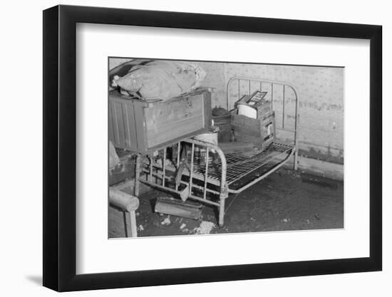 Interior of a farmhouse near Ridgeley, Tennessee, after the flood waters had subsided, 1937-Walker Evans-Framed Photographic Print