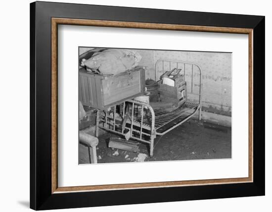 Interior of a farmhouse near Ridgeley, Tennessee, after the flood waters had subsided, 1937-Walker Evans-Framed Photographic Print