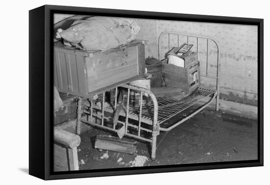 Interior of a farmhouse near Ridgeley, Tennessee, after the flood waters had subsided, 1937-Walker Evans-Framed Premier Image Canvas