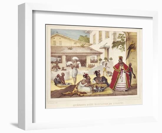 Interior of a Gipsy's House, Brazil, 1835-Jean Baptiste Debret-Framed Giclee Print