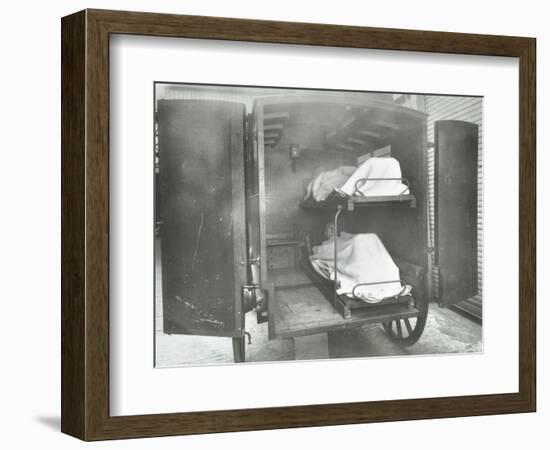 Interior of a horse drawn Metropolitan Asylums Board ambulance, London, 1939-Unknown-Framed Photographic Print