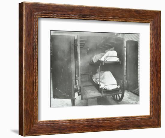 Interior of a horse drawn Metropolitan Asylums Board ambulance, London, 1939-Unknown-Framed Photographic Print