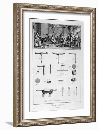 Interior of a Ironmongers, and Plans of Instruments, 1751-1777-Denis Diderot-Framed Giclee Print