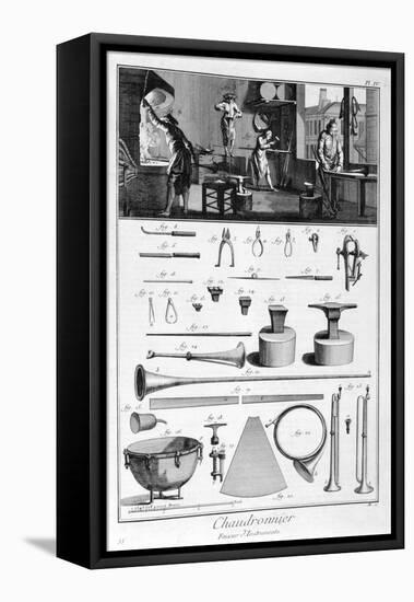 Interior of a Ironmongers, and Plans of Instruments, 1751-1777-Denis Diderot-Framed Premier Image Canvas