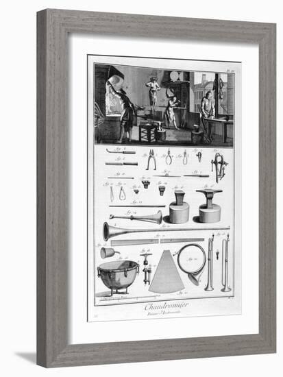 Interior of a Ironmongers, and Plans of Instruments, 1751-1777-Denis Diderot-Framed Giclee Print