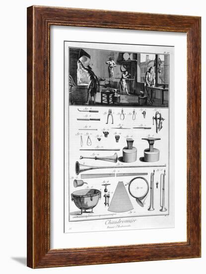 Interior of a Ironmongers, and Plans of Instruments, 1751-1777-Denis Diderot-Framed Giclee Print