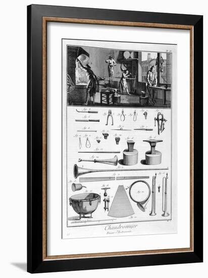 Interior of a Ironmongers, and Plans of Instruments, 1751-1777-Denis Diderot-Framed Giclee Print