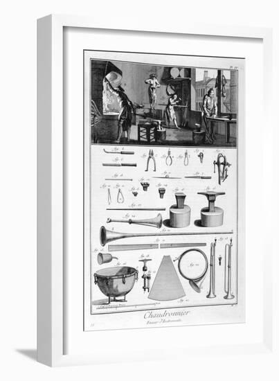 Interior of a Ironmongers, and Plans of Instruments, 1751-1777-Denis Diderot-Framed Giclee Print